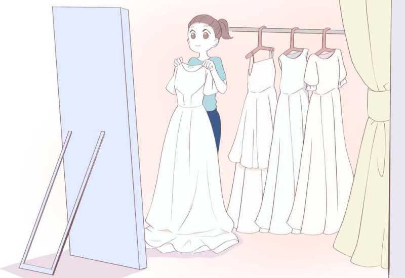 ウェディングドレスを選ぶ花嫁